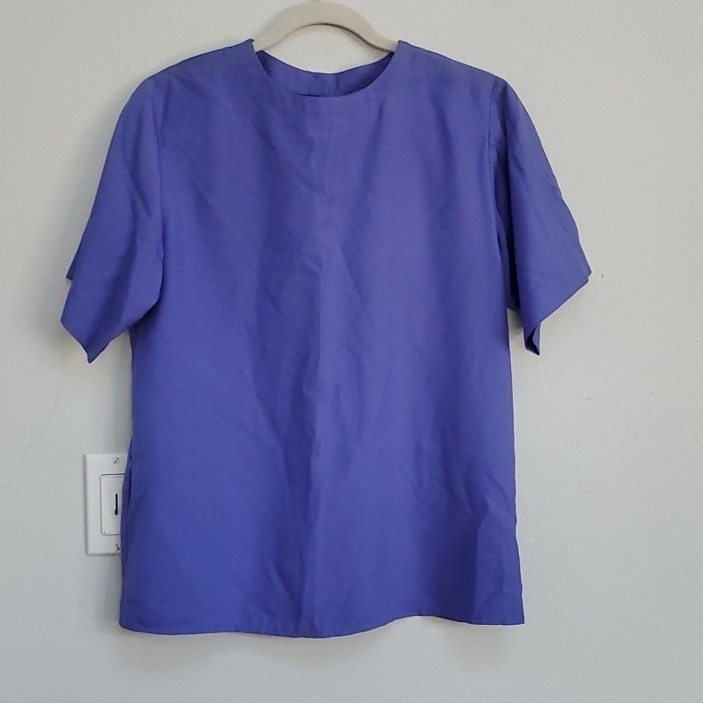 2567 basics vintage 100% silk purple blouse